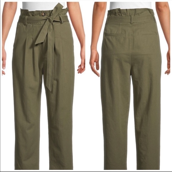 7 For All Mankind Olive Green Paperbag Waist Pants - Picture 8 of 10